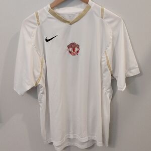 Vintage Nike Manchester United White Training Jersey
